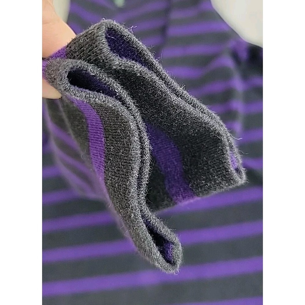 Lauren Ralph Lauren Striped Top Womens S Purple Grey Long Sleeve Sleeve Pocket - Picture 6 of 11